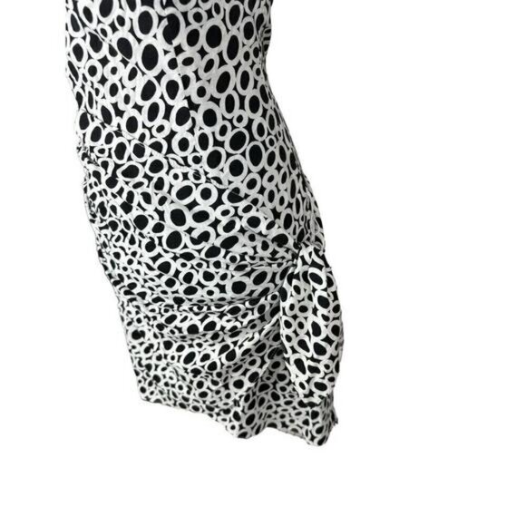 Vintage DBA-LA Sun Dress Overlap Wrap Tie Body Flattering Size S Black & White - Picture 3 of 15